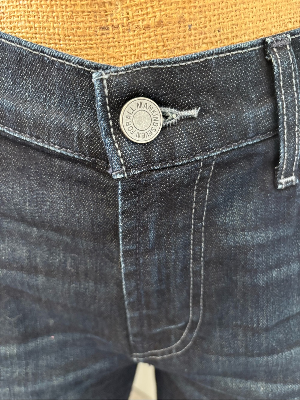 7 For All Mankind Women’s Dark Indigo Straight Jeans - Picture 4 of 13
